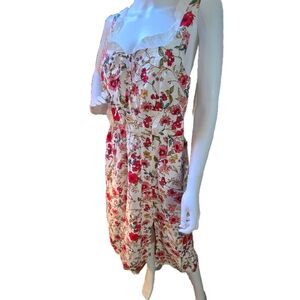 As U Wish Red and White Floral Lightweight Dress